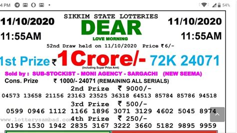 sikkim state lotteries 11.55 am morning|Sikkim State Lotteries.